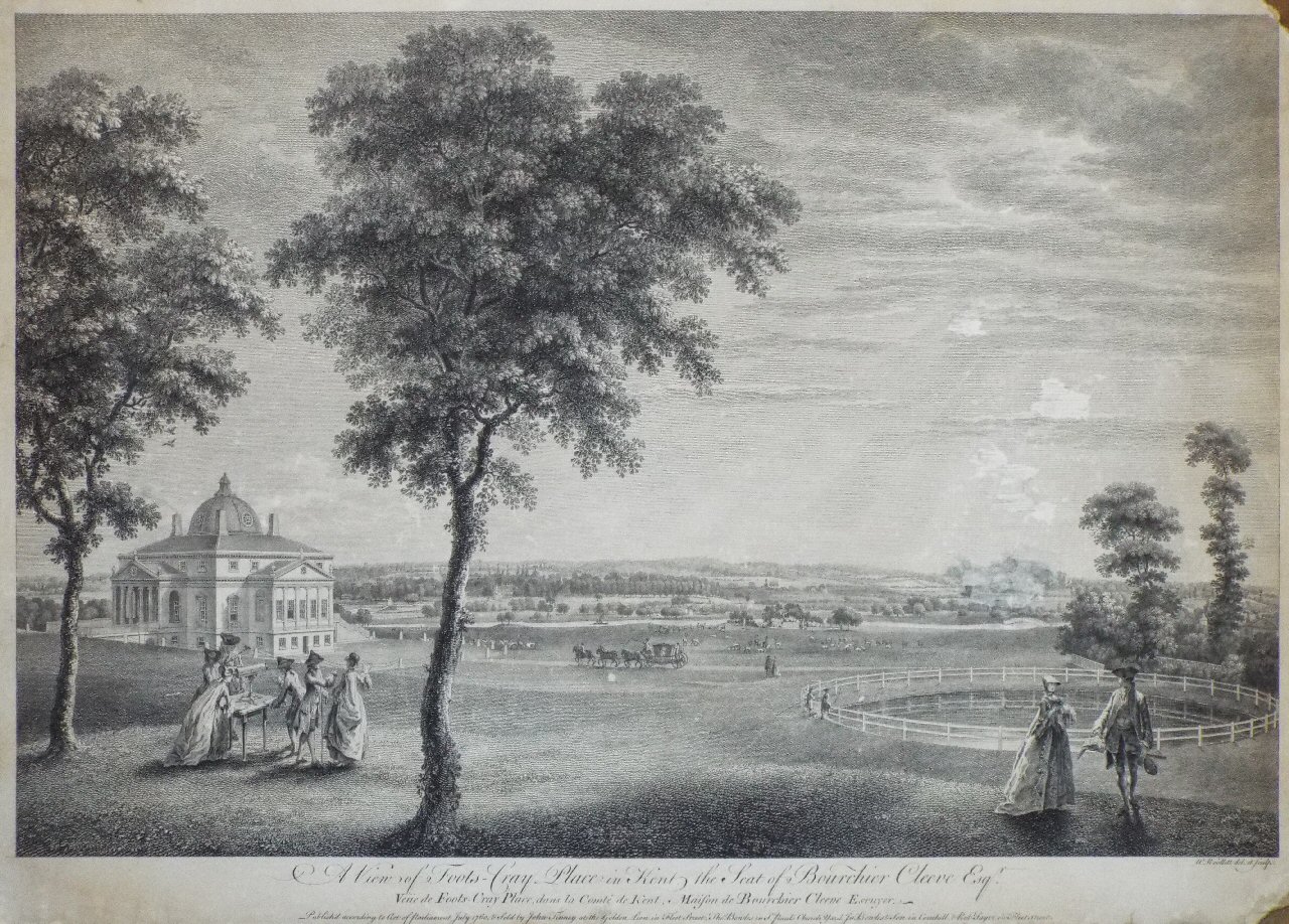Print - A View of Foots-Cray Place in Kent, the Seat of Bourchier Cleeve Esqr. - Woollett